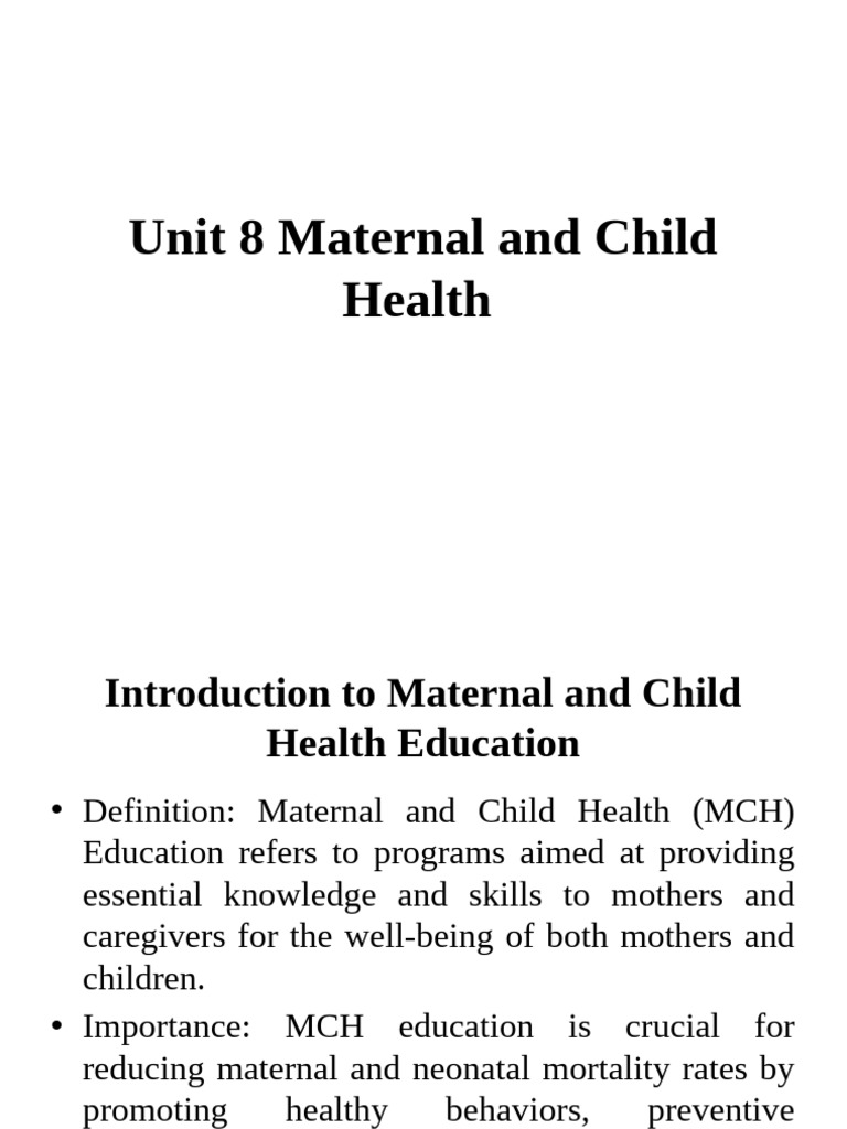 Maternal and Child Health Education Guide | PDF | Maternal Health ...
