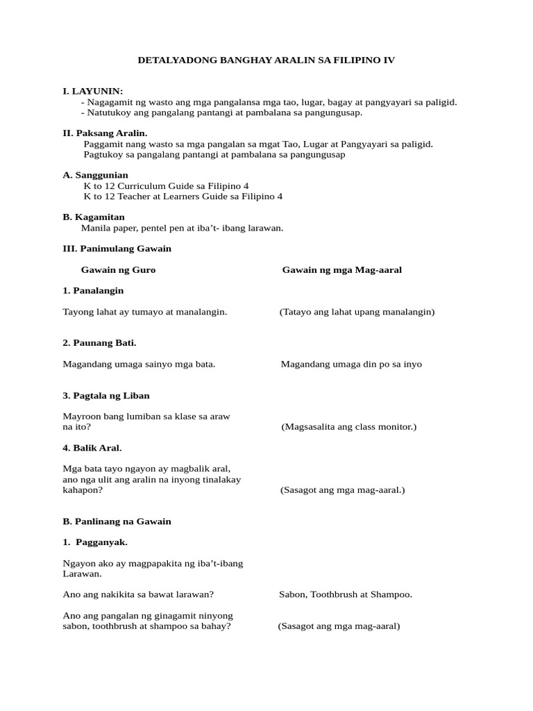 LP Filipino 4 | PDF