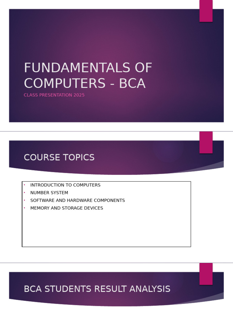 BCA Computer Fundamentals Presentation | PDF