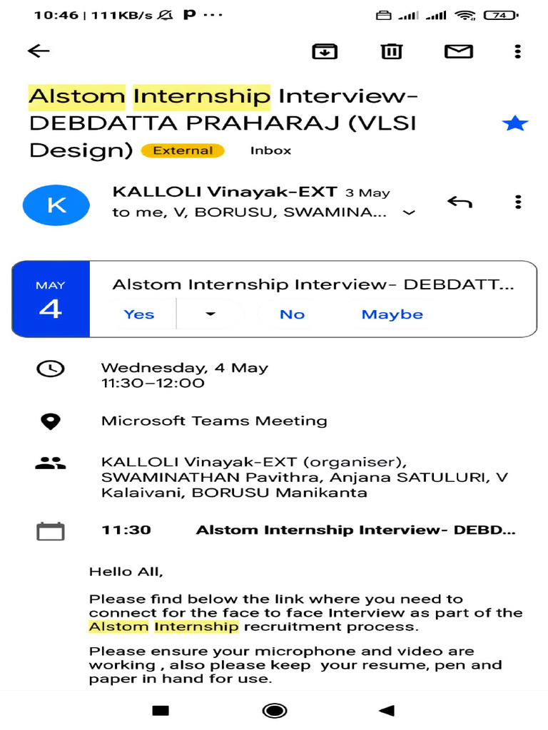Alstom Interview | PDF