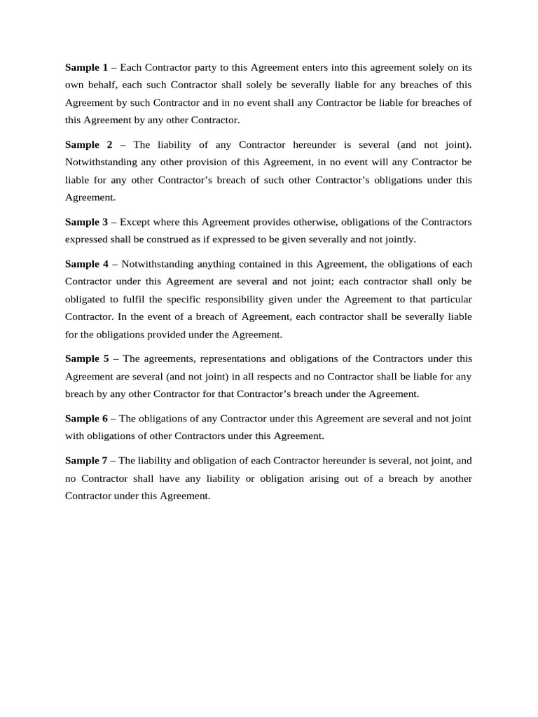 Contractor Liability Agreement Overview | PDF