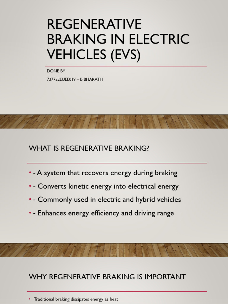 Regenerative Braking in Electric Vehicles | PDF