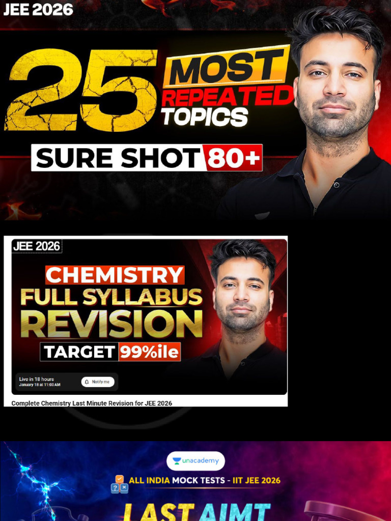 Sure Shot Topics For Jee Main 2026 Jan Attempt | PDF | Chromatography ...