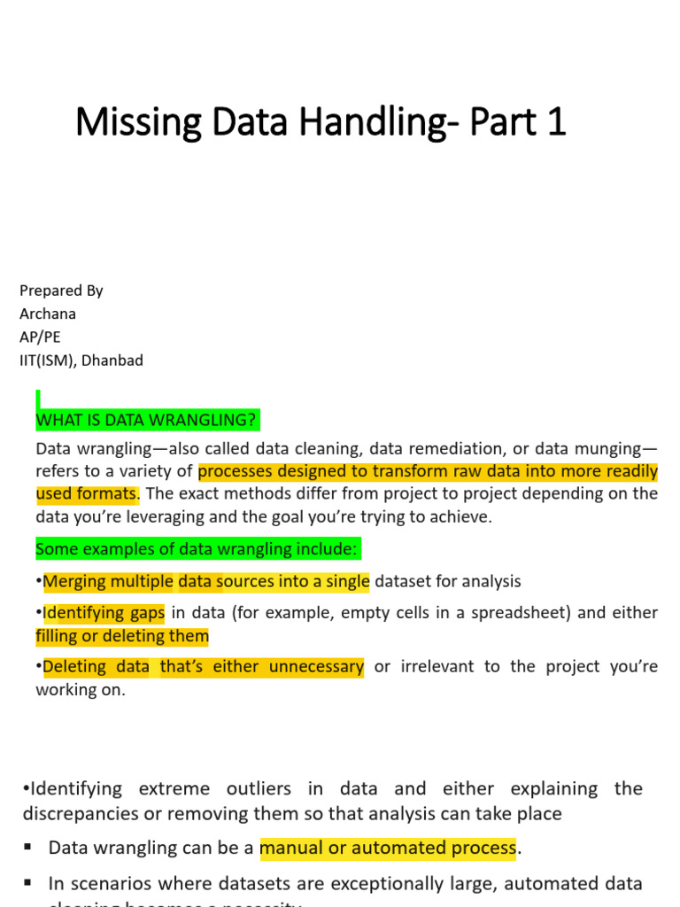Data Wrangling Techniques in Python | PDF | Data | Linear Regression