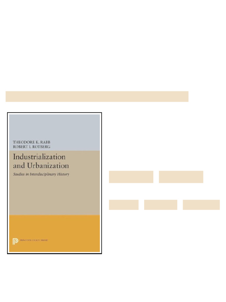Industrialization and Urbanization Studies in Interdisciplinary History ...
