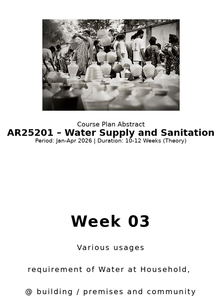 Water Supply & Sanitation Course Plan | PDF