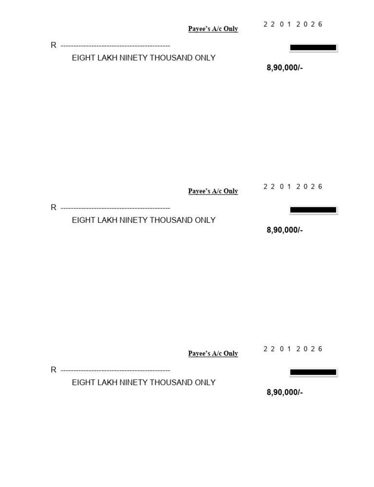 Payee Account Details: ₹8,90,000 | PDF | Valuation (Finance) | Business ...
