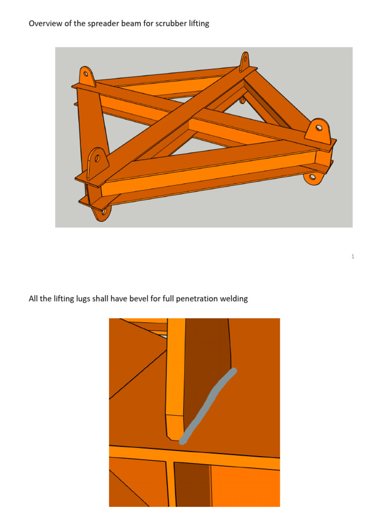 Spreader Beam Design for Scrubber Lifting | PDF