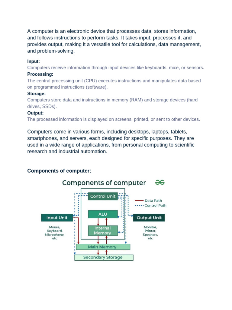 Overview of Computer Functions and Components | PDF