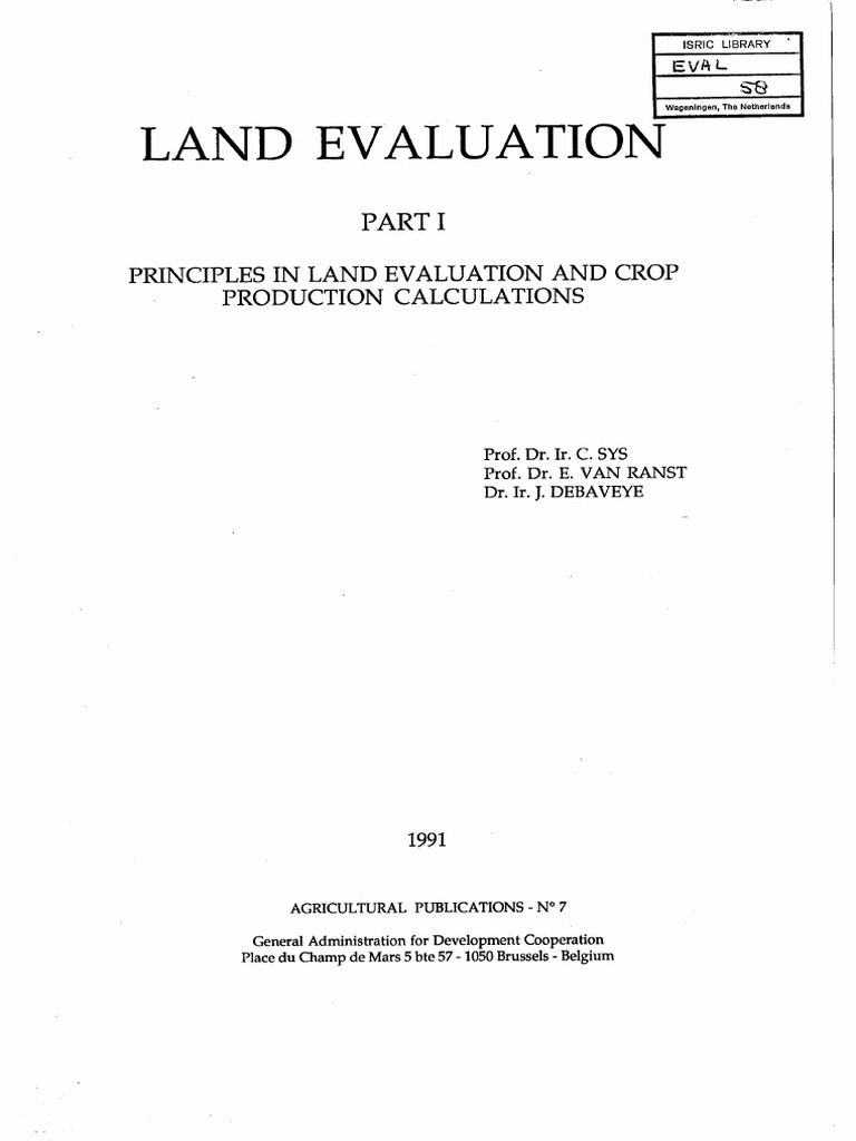 Land Evaluation Part 1 | PDF