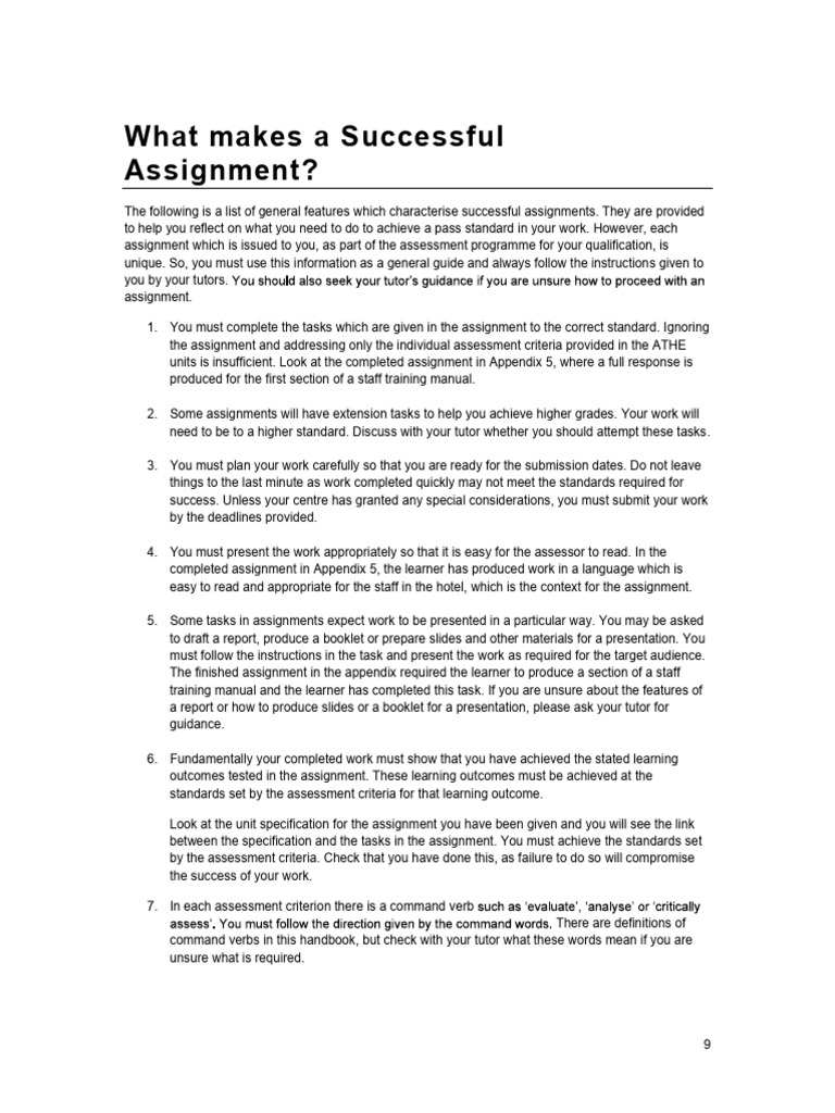Successful Assignment Strategies Guide | PDF | Thought | Learning