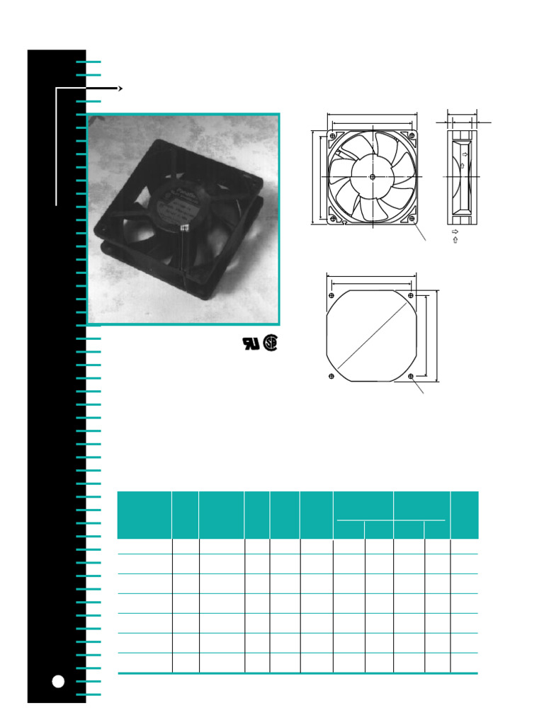 Panaflo FBA12G 120mm Fan Specifications | PDF | Electrical Engineering ...