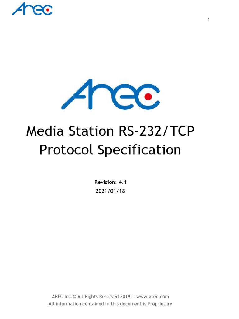 Media Station RS-232/TCP Protocol Guide | PDF | Computer Network ...