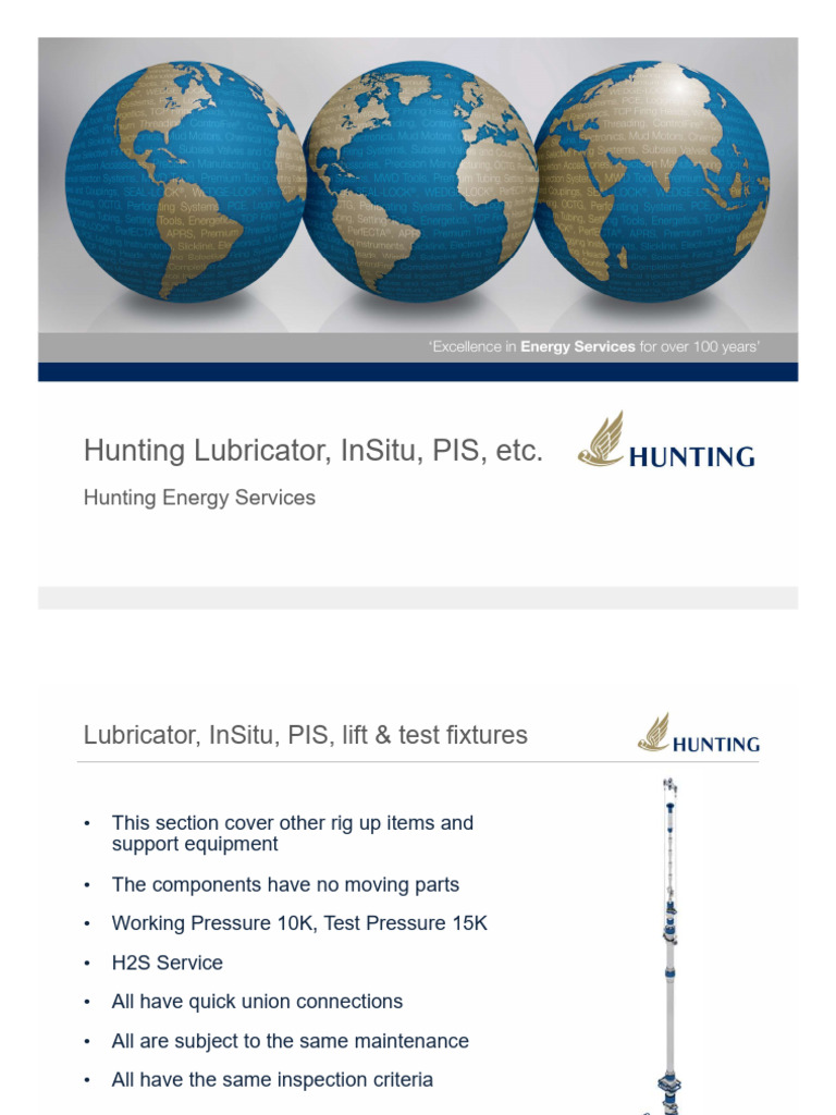 Hunting Lubricator and InSitu Equipment Guide | PDF | Leak | Mechanical ...
