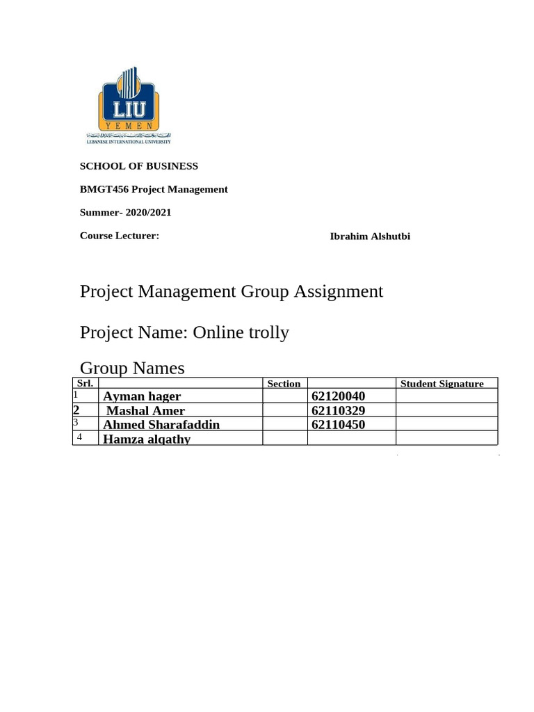 Online Trolley Project Management Plan | PDF | Project Management | Risk