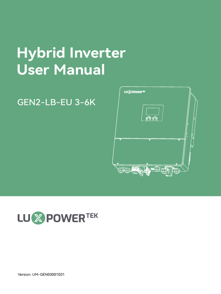 Hybrid Inverter User Manual GEN2-LB-EU | PDF | Electrical Grid | Power ...