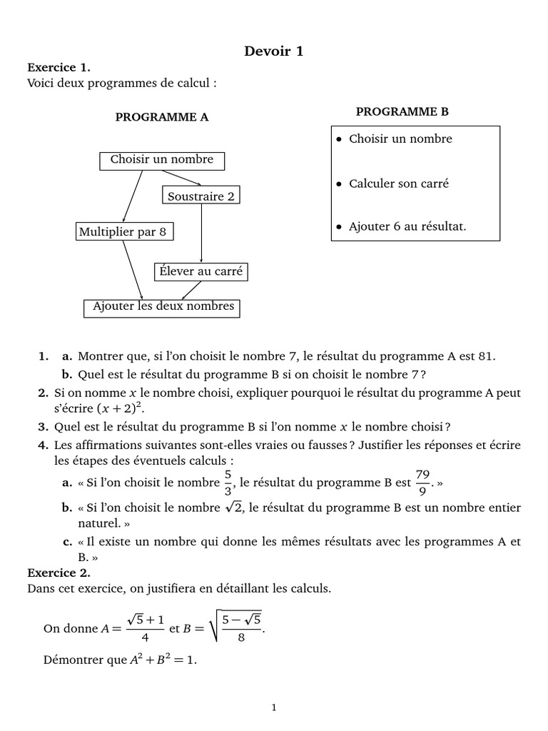 Calculs et Justifications Mathématiques | PDF