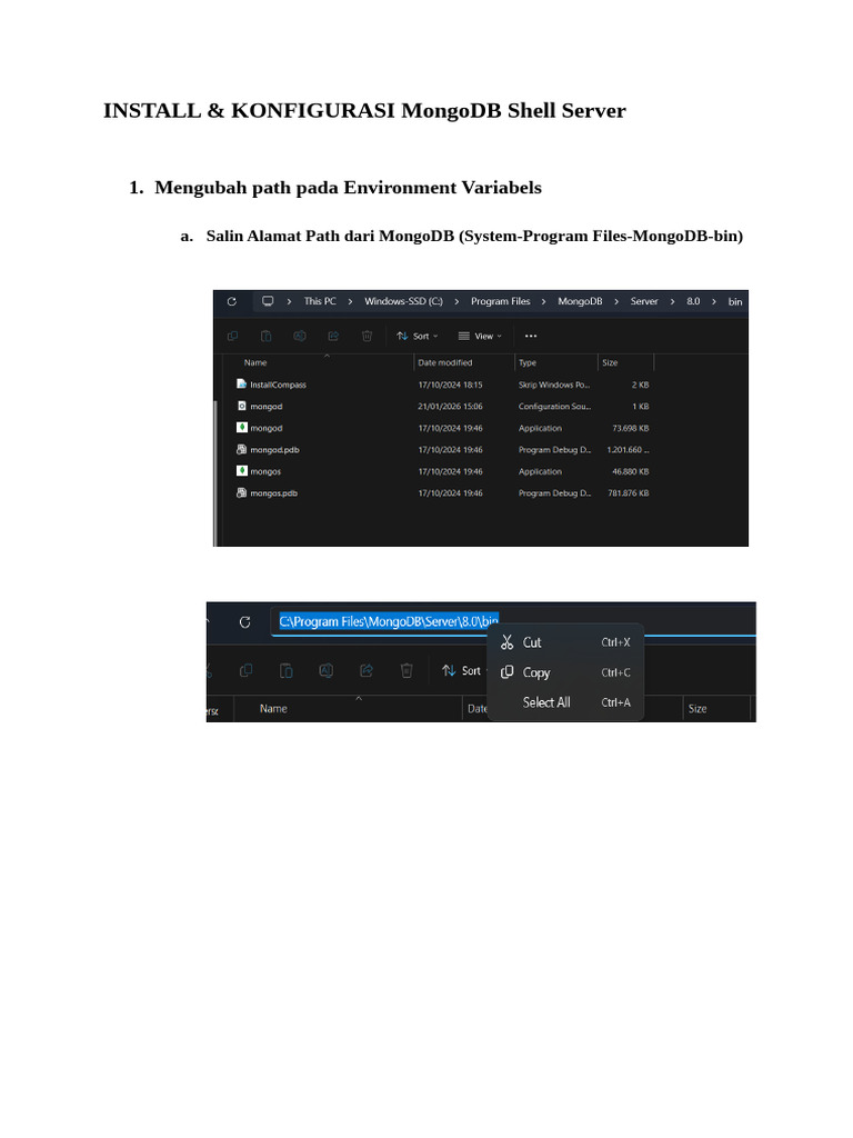 Panduan Instalasi MongoDB Shell | PDF