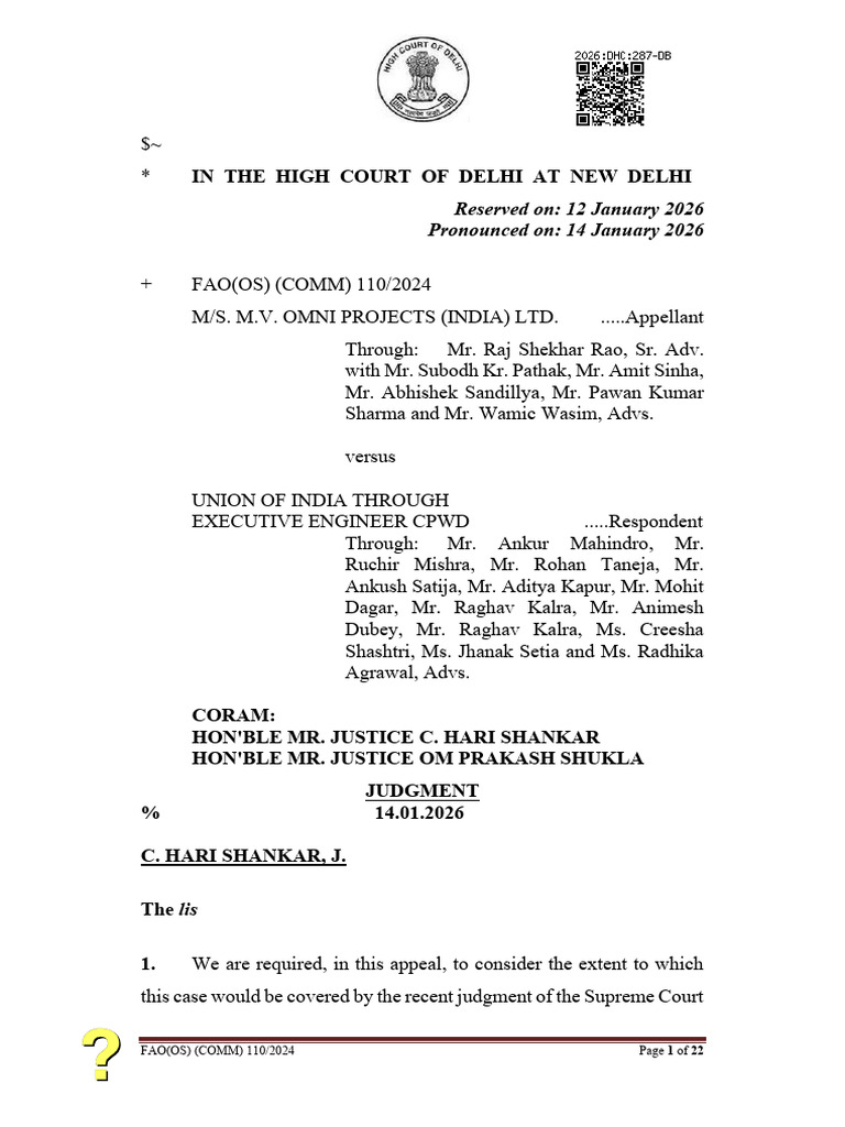 Delhi High Court Arbitration Appeal 2024 | PDF | Arbitration | Arbitral ...