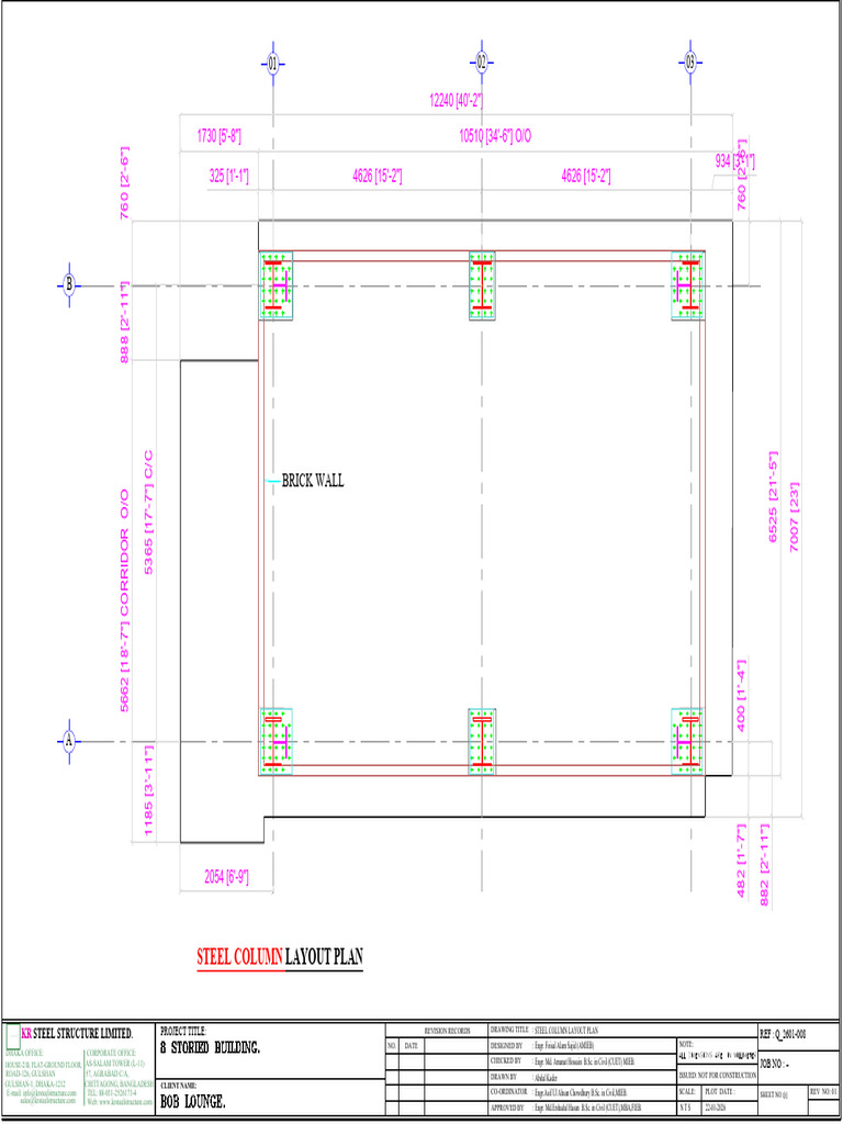 Steel Column Layout Plan Document | PDF | Bangladesh