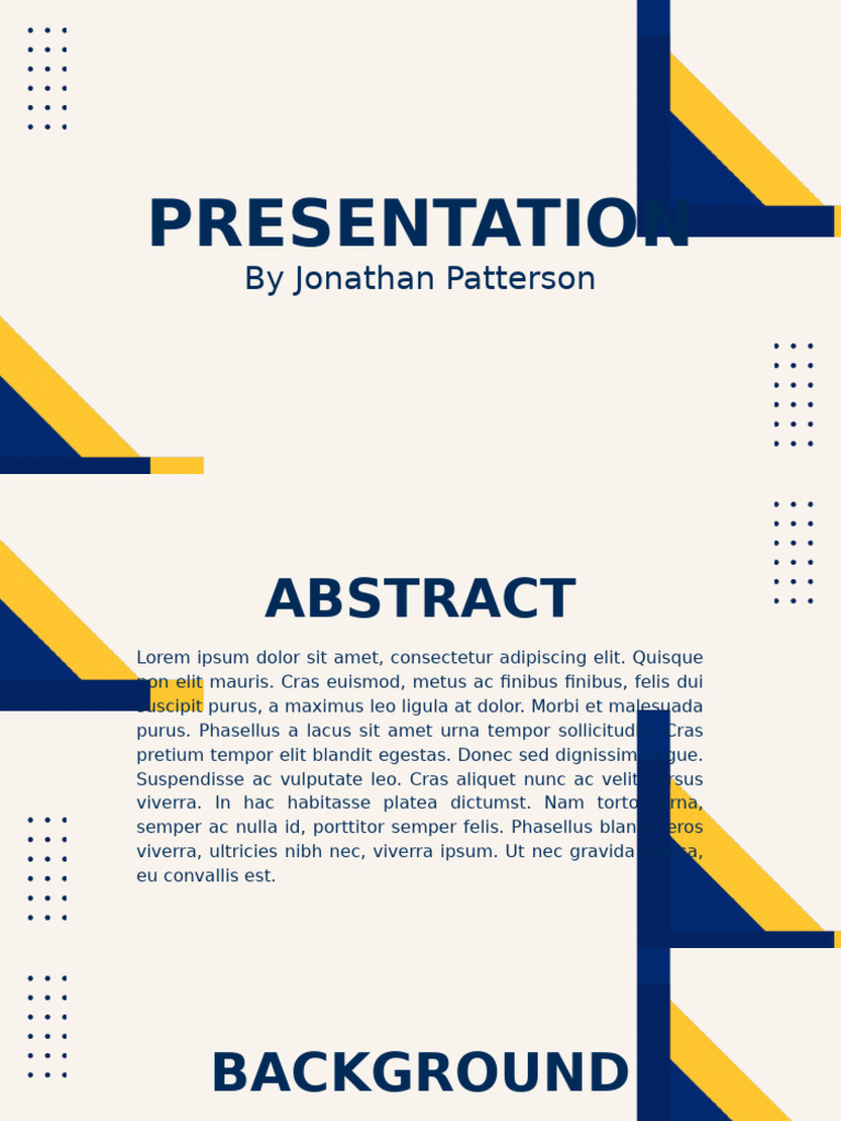 Blue Yellow Modern Minimalist Project Presentation | PDF