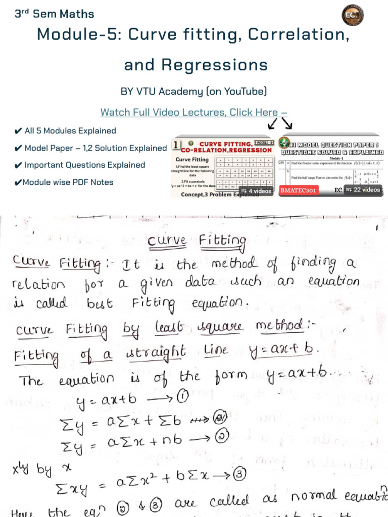 Module 5 - Curve Fitting, Correlation, and Regressions | PDF