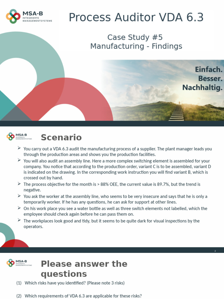 VDA 6.3 Audit Case Study Findings | PDF