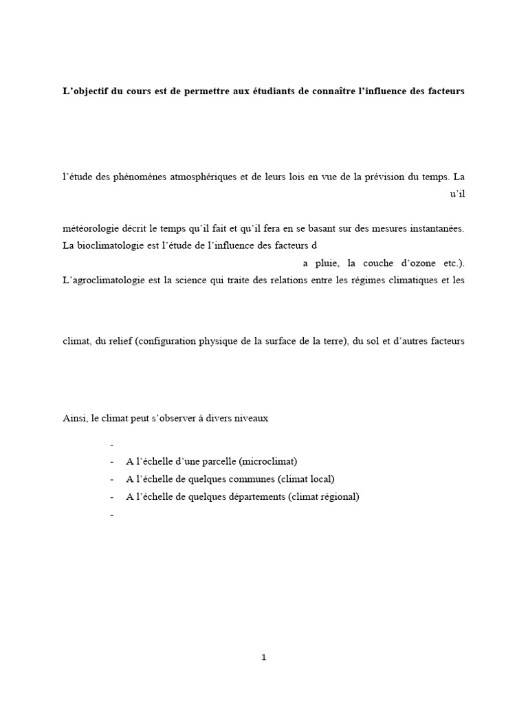 Influence du climat sur l'agriculture | PDF | Effet de serre ...