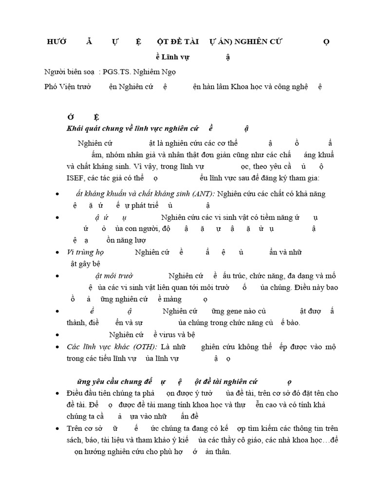 Huong Dan Thuc Hien Mot Du An Nghien Cuu Khoa Hoc | PDF