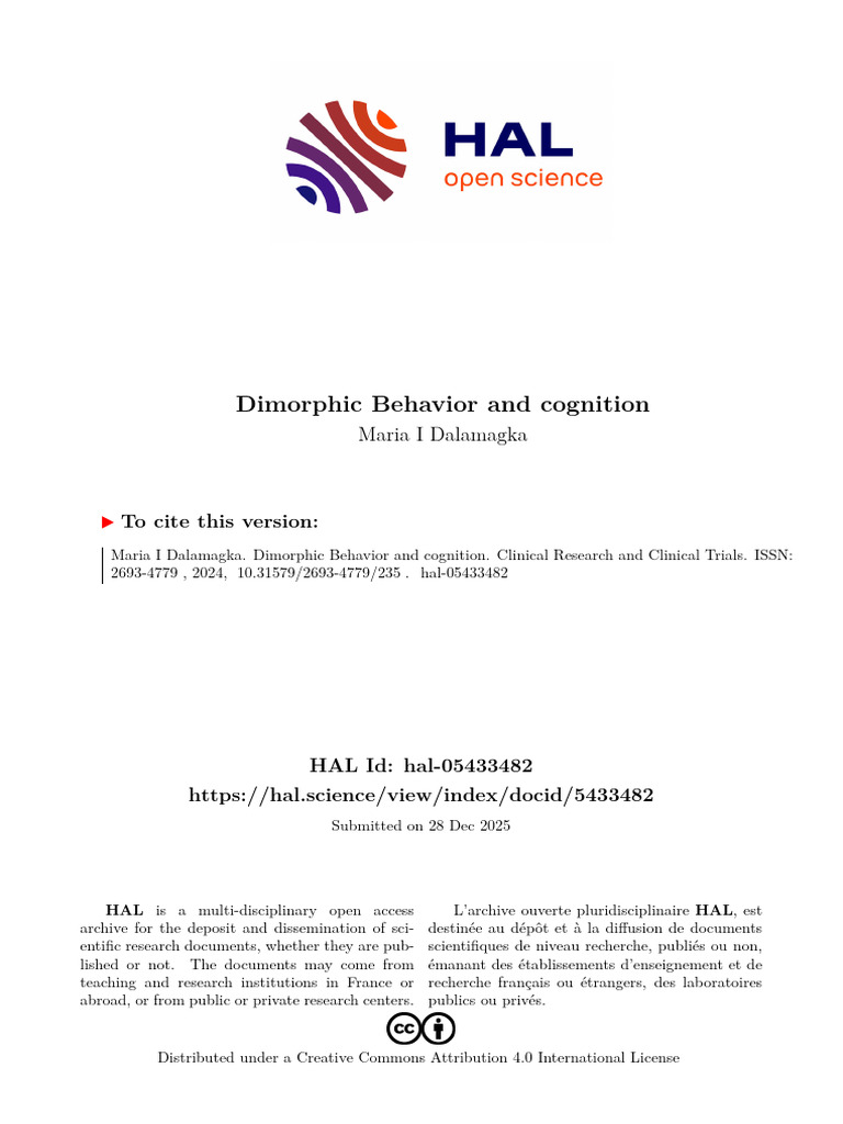 Dimorphic Behavior and Cognition Insights | PDF | Sexual Dimorphism ...