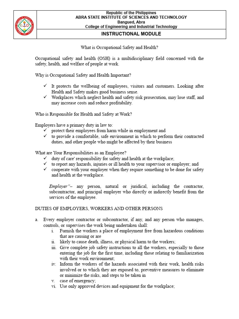 Understanding Occupational Safety and Health | PDF | Occupational ...