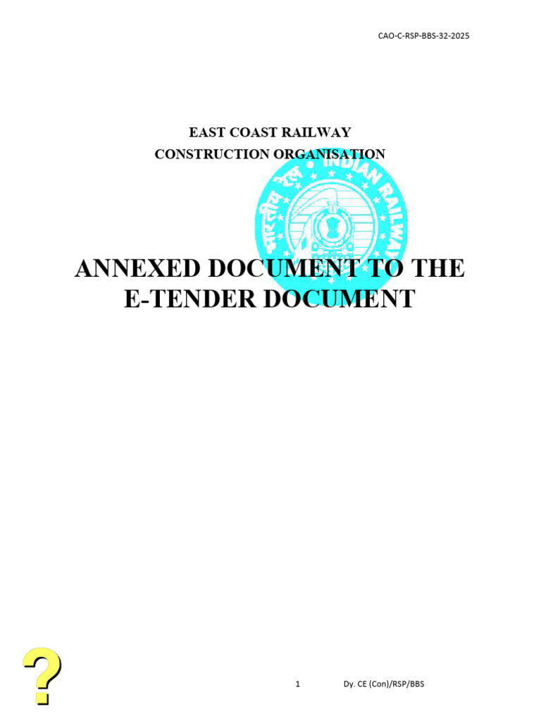 East Coast Railway Tender Document 2025 | PDF | Indemnity