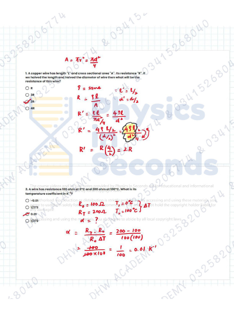 MDCAT Physics Master Revision Class 3-DHW ACADEMY 03258206774 | PDF