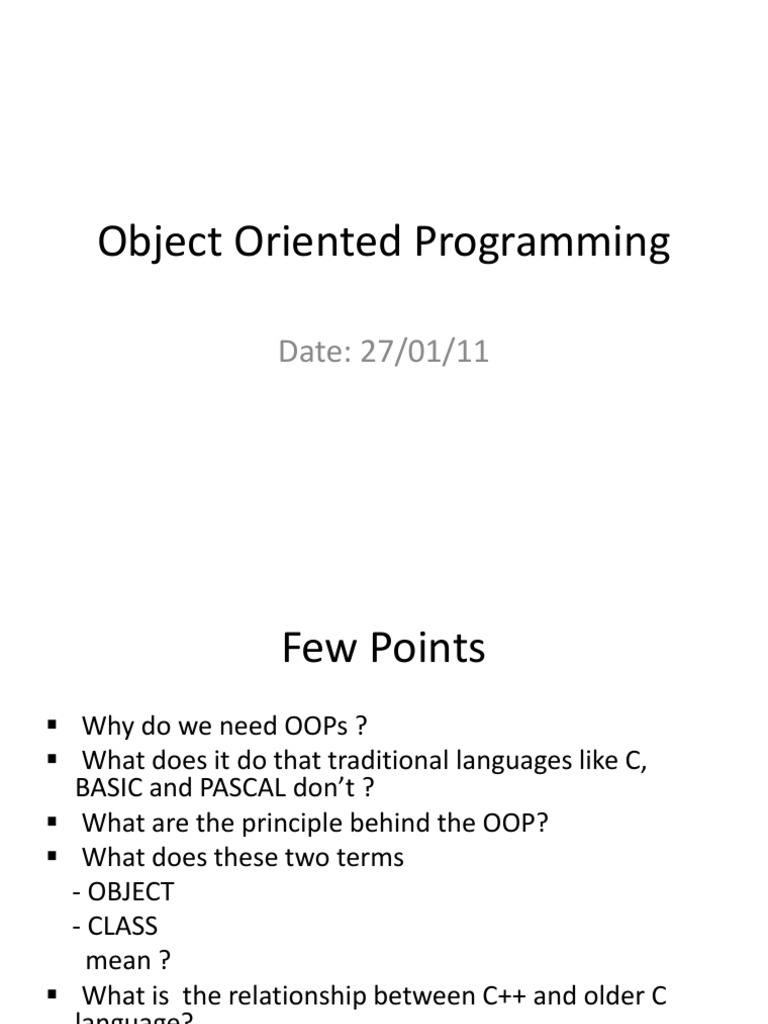 Object Oriented Programming | PDF | Object Oriented Programming | Data Type