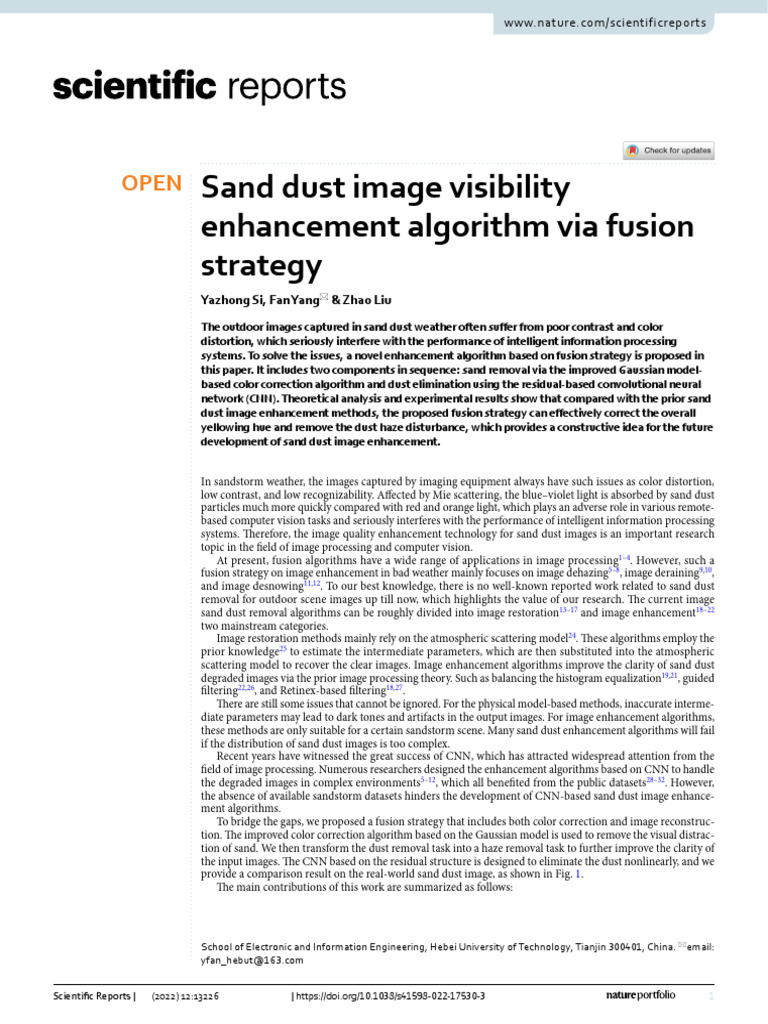 Sand Dust Image Visibility | PDF | Applied Mathematics