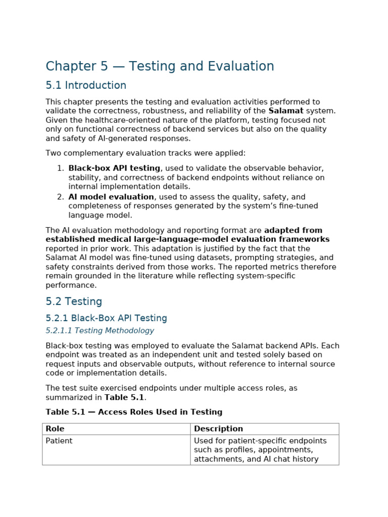 Salamat System Testing & AI Evaluation | PDF | Evaluation | Software ...