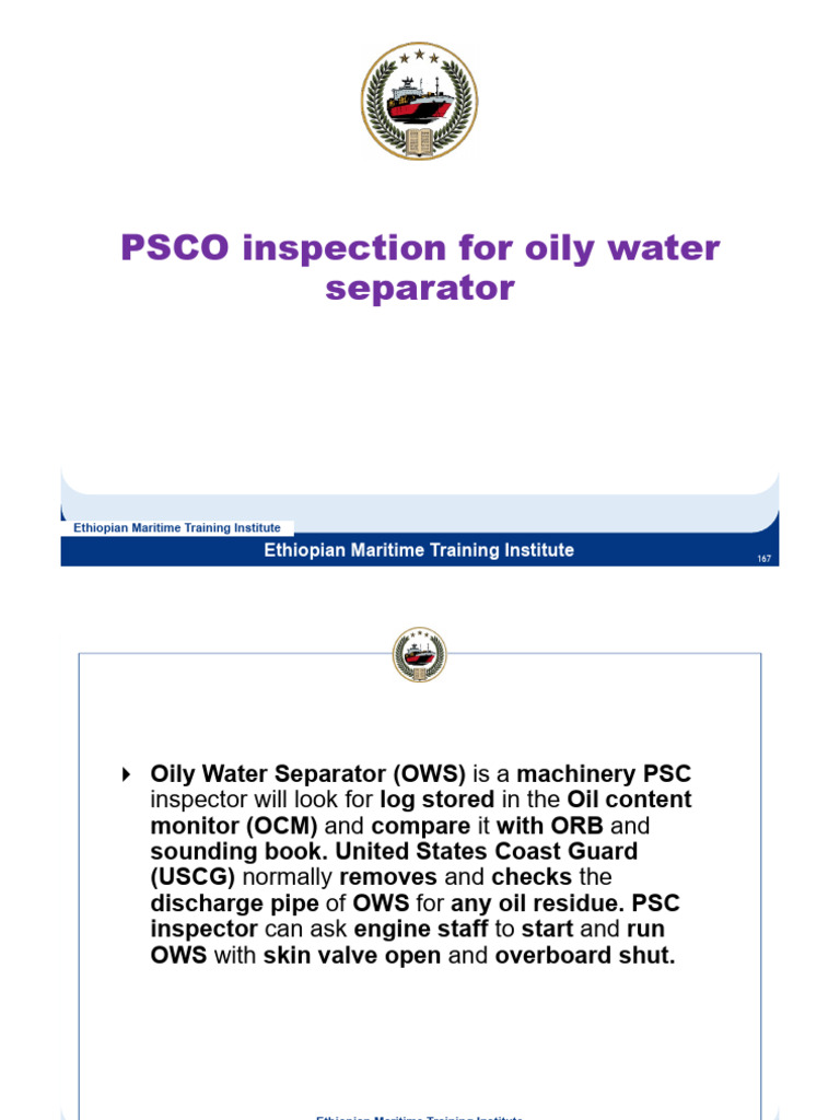 PSC Inspection Guide for Oily Water Separators | PDF | Environmental ...