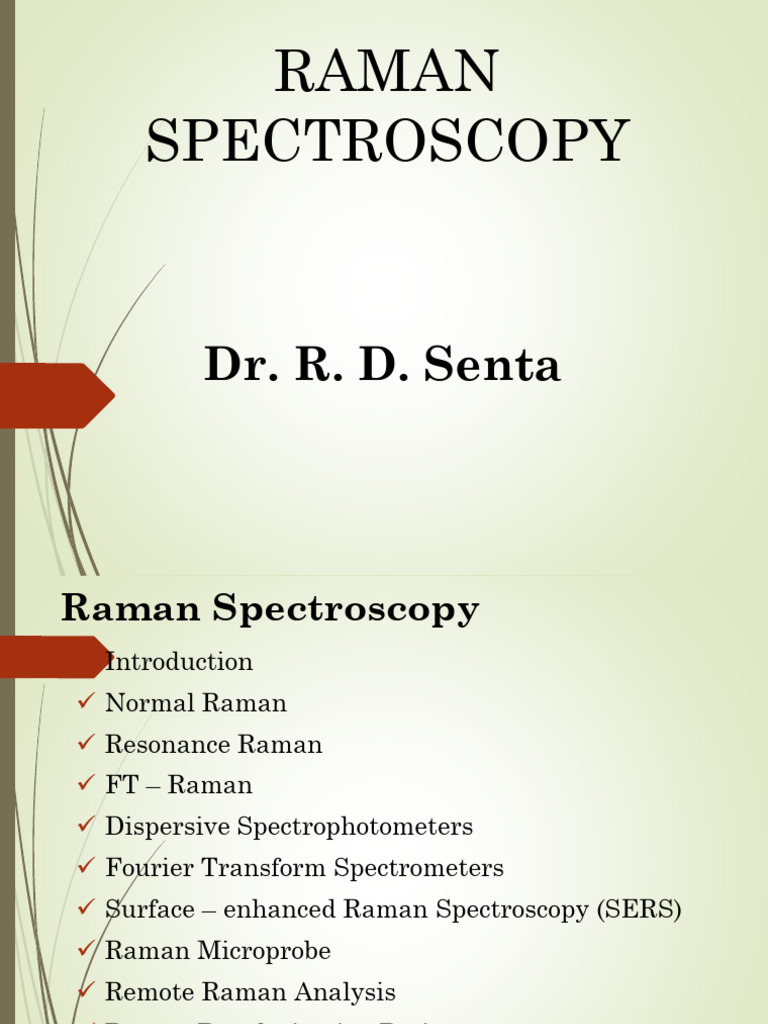 Overview of Raman Spectroscopy Techniques | PDF | Raman Spectroscopy ...