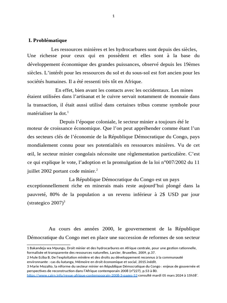 Réforme du Code Minier en RDC 2018 | PDF | République démocratique du ...
