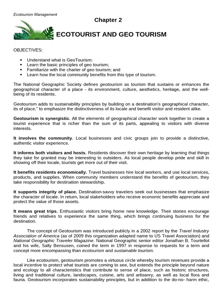 Understanding Geotourism Principles | PDF | Earth Sciences | Natural ...