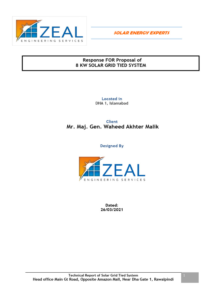 8 KW Solar Grid Tied System Report | PDF | Power (Physics) | Electricity