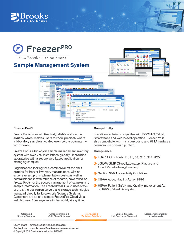 Brooks Freezerpro Sample Management | PDF | Radio Frequency ...