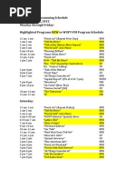 WUFT-FM 2012 Program Schedule