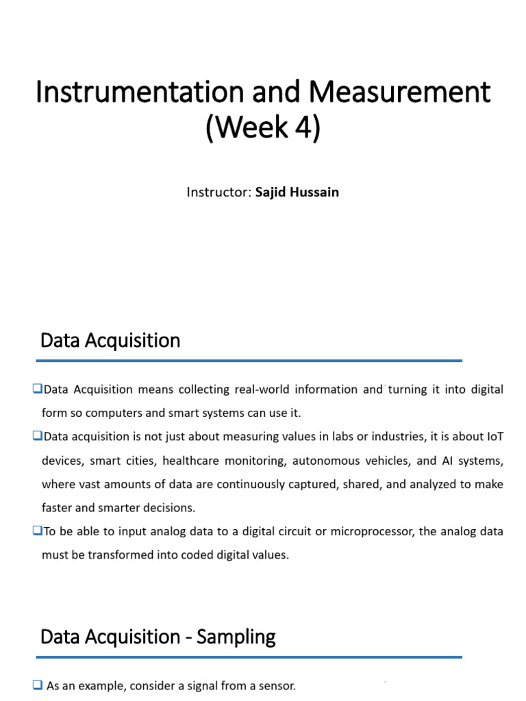 Data Acquisition and Sampling Techniques | PDF | Analog To Digital ...