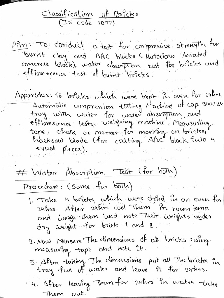 Brick and AAC Block Testing Methods | PDF