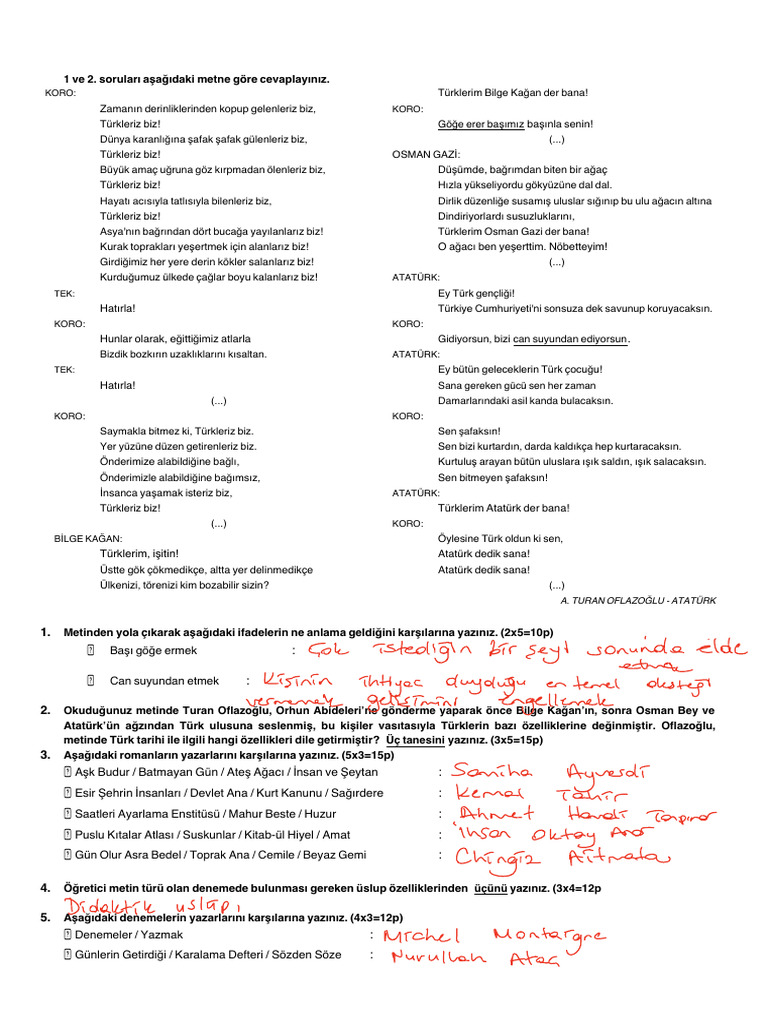 12 TDE 2-2 2024-2025 SORULAR - 4. Senaryo | PDF