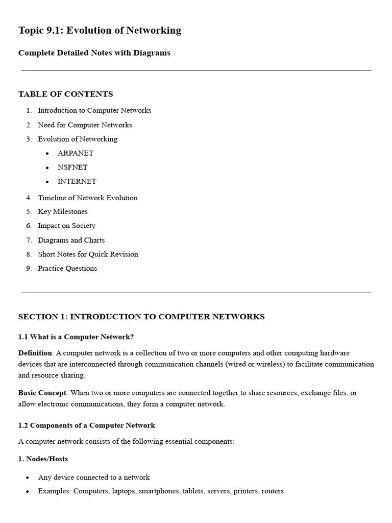 Evolution of Computer Networking Guide | PDF | Computer Network ...