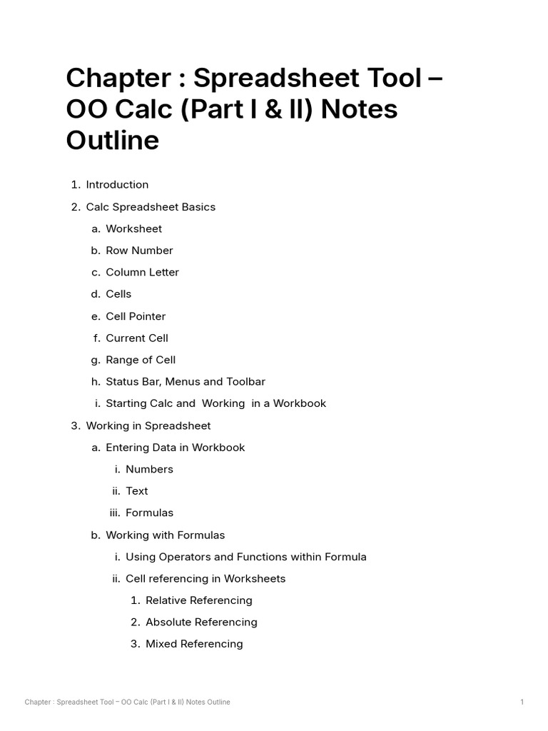 OO Calc Spreadsheet Tool Guide | PDF | Spreadsheet | Computer Programming