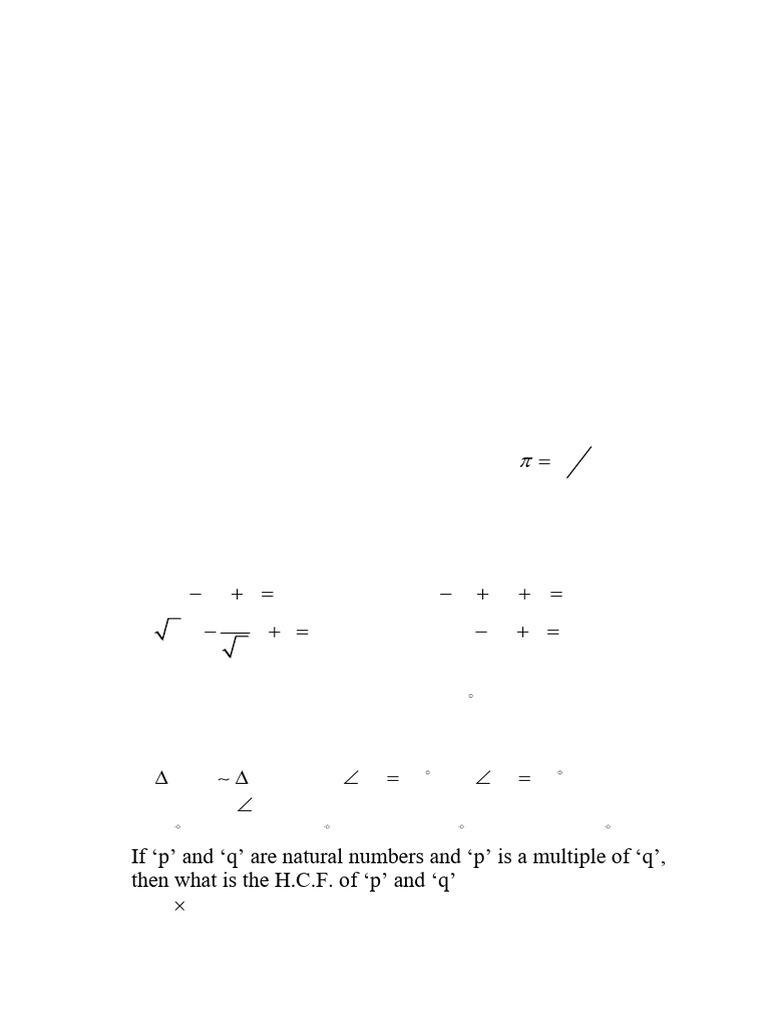Class X Mathematics Question Paper | PDF | Circle | Area