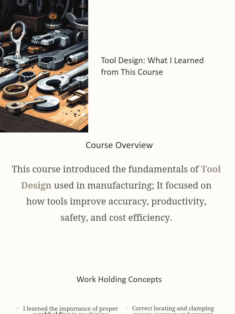 Tool Design What I Learned From This Course | PDF | Secondary Sector Of ...